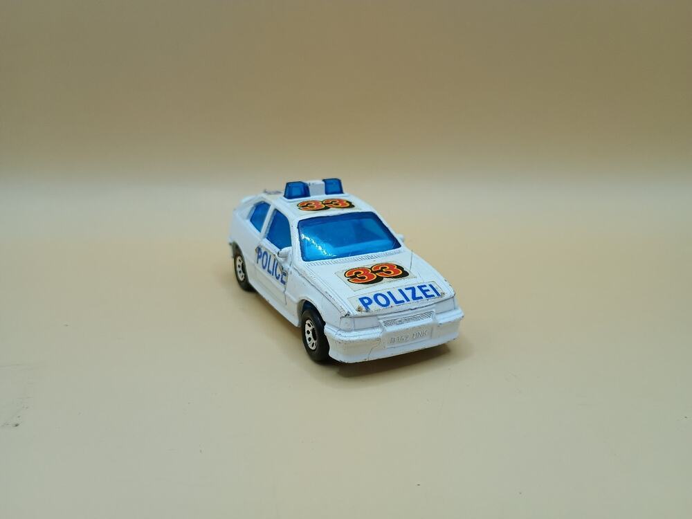 Opel Kadett GSi White Police Car Vauxhall Astra GTE Matchbox Rare Vintage Used